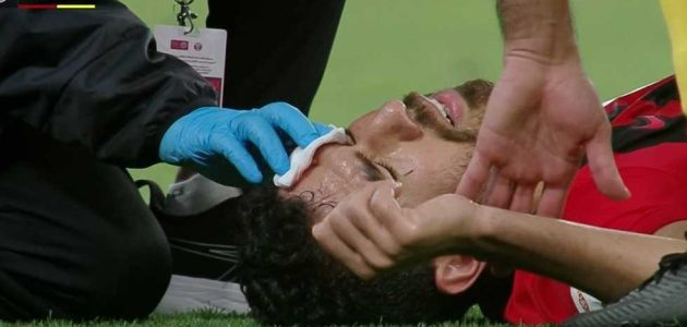 إصابة تريزيجيه في مباراة الريان ضد قطر بالجولة الأخيرة من الدوري